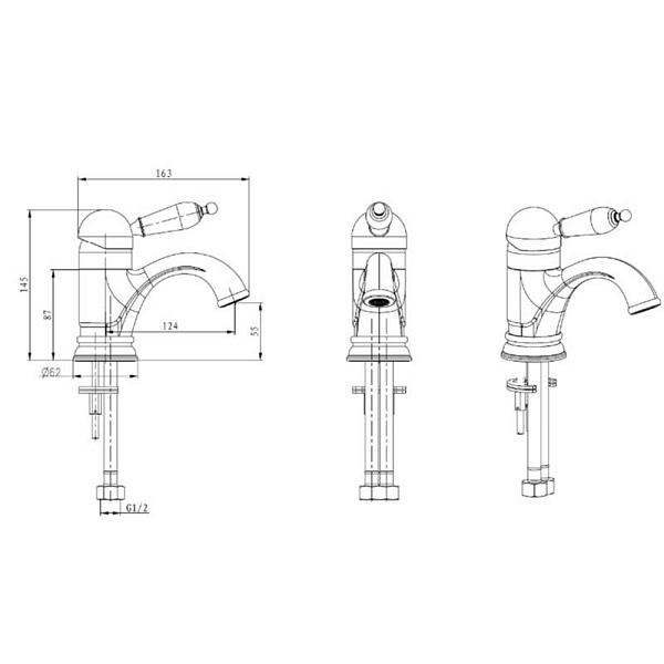 Смеситель для биде Boheme Tradizionale Nero хром 246