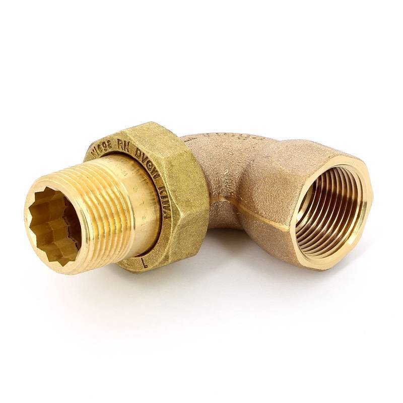 Разъемное соединение Viega 1 НВ угловое бронза с плоской прокладкой 348687