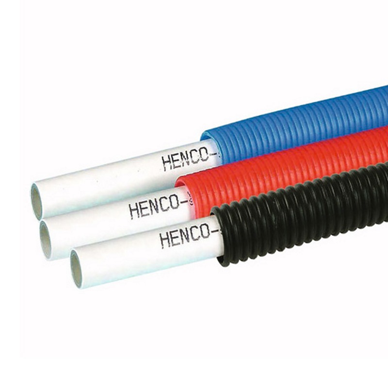 Труба металлопластиковая HENCO STANDARD в красной гофре 26х3 мм 50 м RI260350R