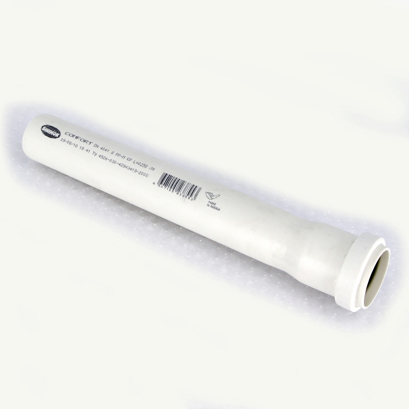 Труба канализационная Sinikon Comfort 40x250 мм с раструбом 508115