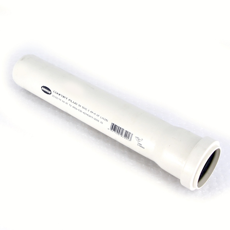 Труба канализационная Sinikon Comfort 50x250 мм с раструбом 21050025