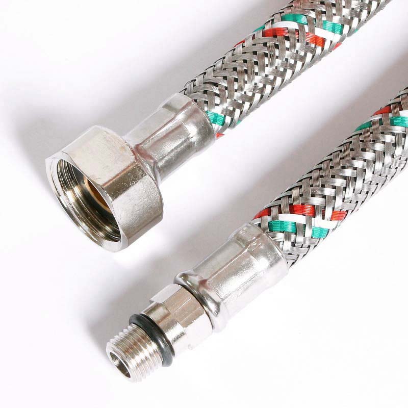 Гибкая подводка для смесителя М10х1 - 1/2, 30 см, DN 8, оплётка из нерж. стали