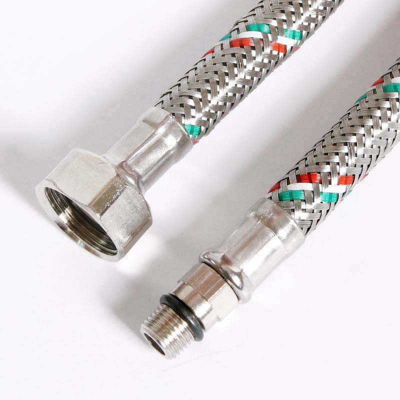 Гибкая подводка для смесителя М10х1 - 1/2, 80 см, DN 8, оплётка из нерж. стали