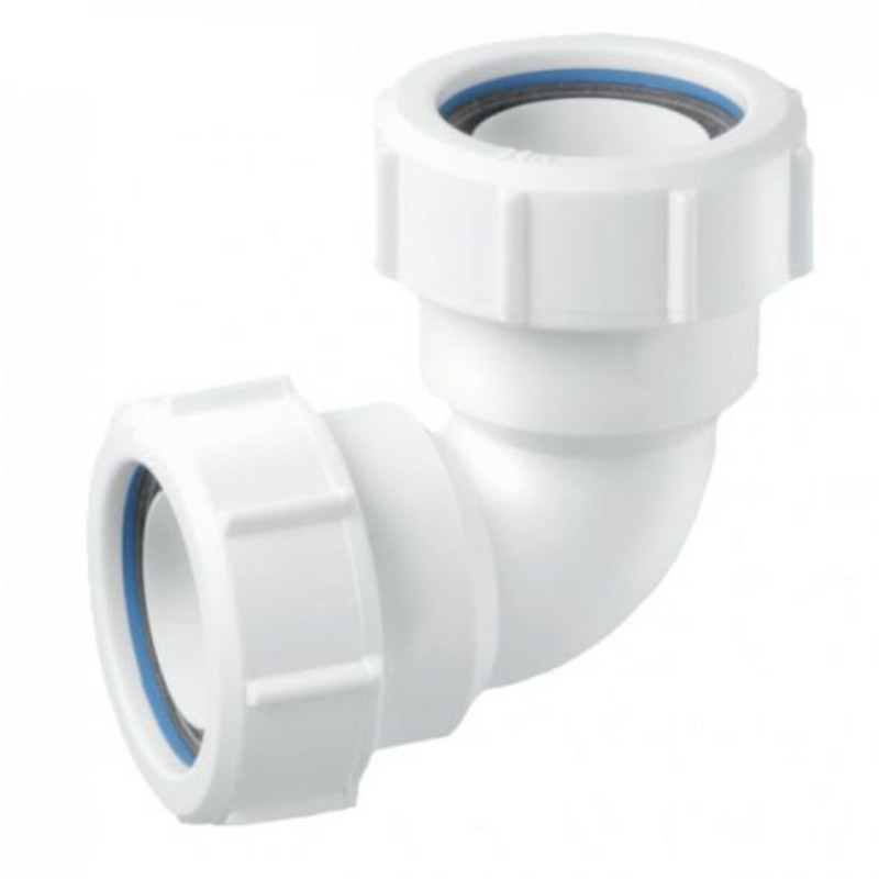 Отвод на 90° компрессионный Ду=50ммхДу=50мм; цвет-белый