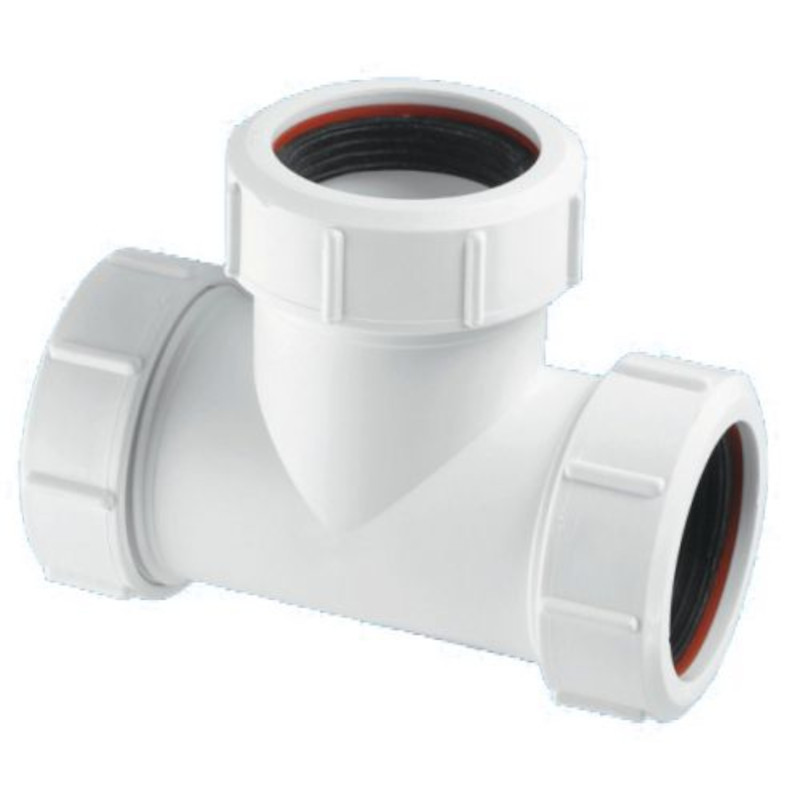 Тройник компрессионный McAlpine 50x50x50 мм белый 507845