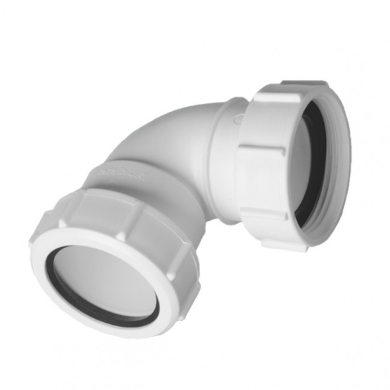 Отвод на 90° компрессионный 2«мама»хДу=50мм; цвет-белый