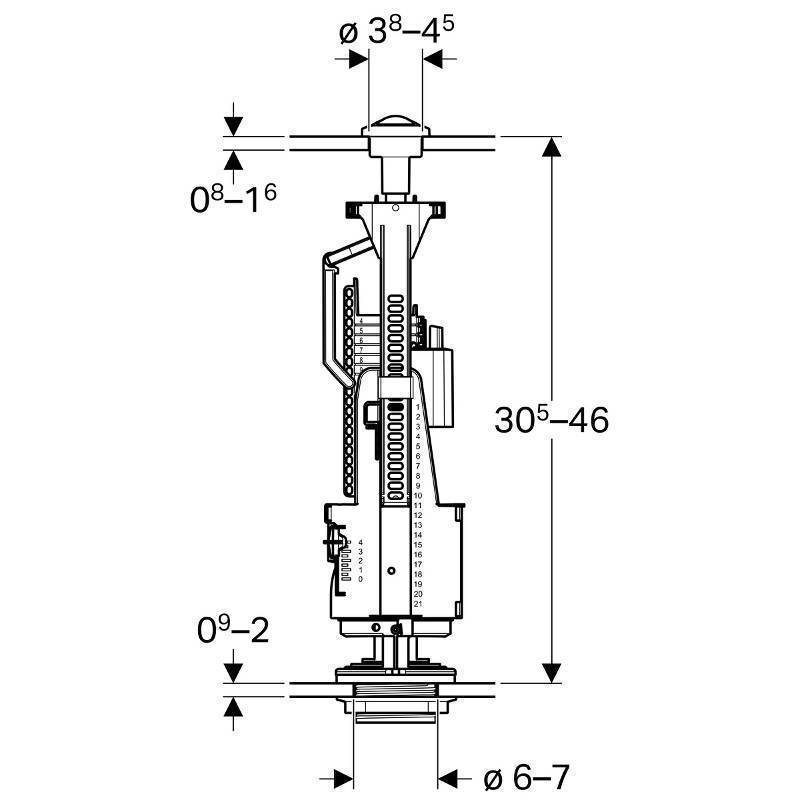 Клапан сливной Geberit Тип 240 двойной смыв хром 136.909.21.2