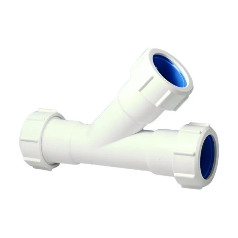Тройник косой компрессионный Jimten 50x50x50 мм белый 50Y-WH