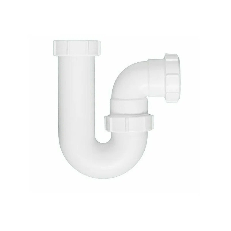 Сифон трубный Р-образный без выпуска (2х50мм) нерегулируемый по высоте; выход компрессионный Ду=50м