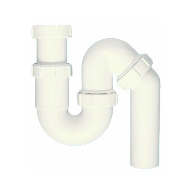 Сифон трубный P/S-образный без выпуска (2х50мм) с универсальной отводной трубой D50мм; выход Дн=50м