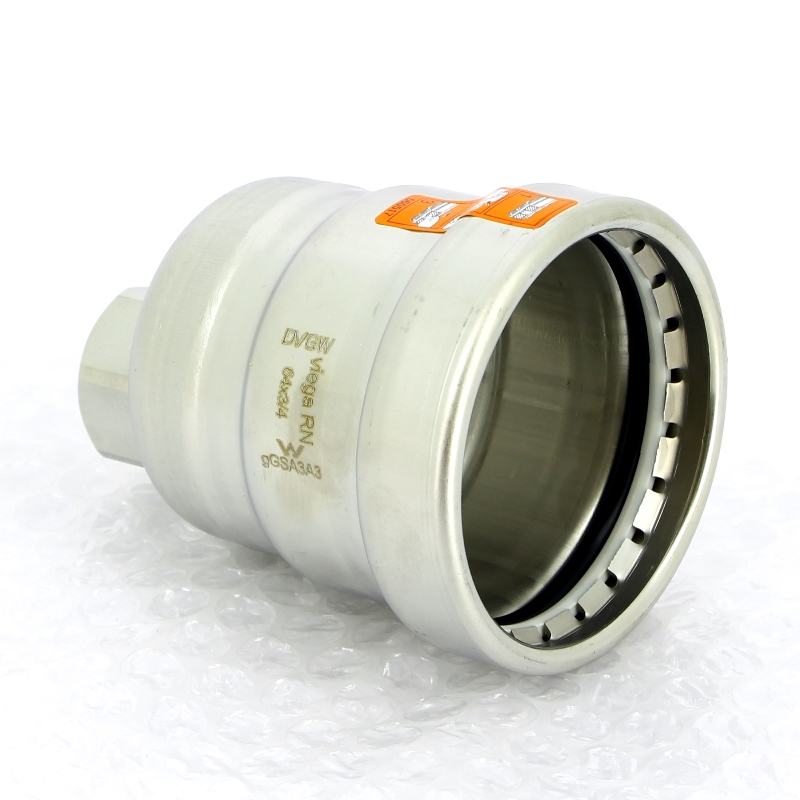 Заглушка пресс-В 64 x 3/4 с дренажным отверстием, нерж.сталь Sanpress Inox XL