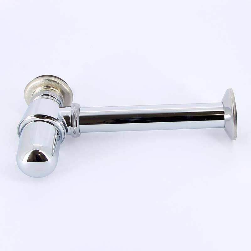 Сифон бутылочный Viega 5753 1 1/4х32 мм с горизонтальным отводом и пробкой хромированный 366681