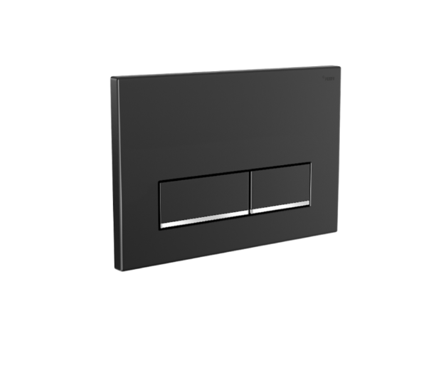 Панель смыва, РЕХАУ, NOVA LONG 002, для унитаза, шгв 245-12.1-165, с прямоугольными клавишами, пластик, цвет-черный матовый/хром глянцевый