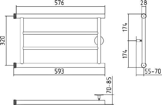 Полотенцесушитель водяной Стилье Минор 0600 348x600 мм 00600-3260