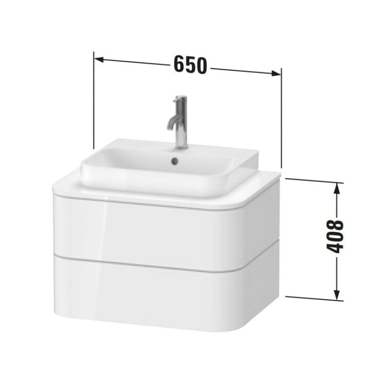 Тумба под раковину Duravit Happy D.2 Plus 650x480x408 мм подвесная орех брашированный HP496006969