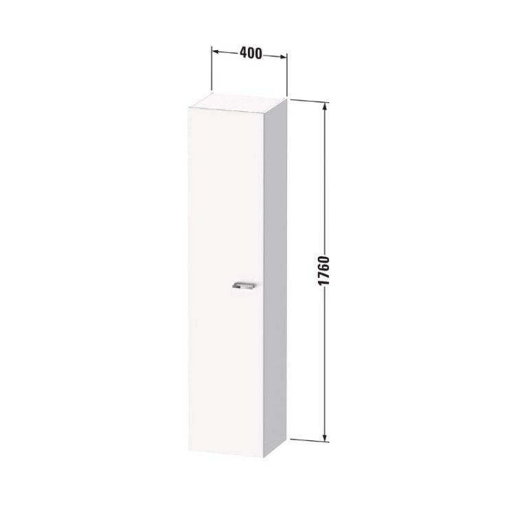 Шкаф-пенал Duravit XBase 400x358x1760 мм подвесной петли универсальные цвет графит матовый XB006904949