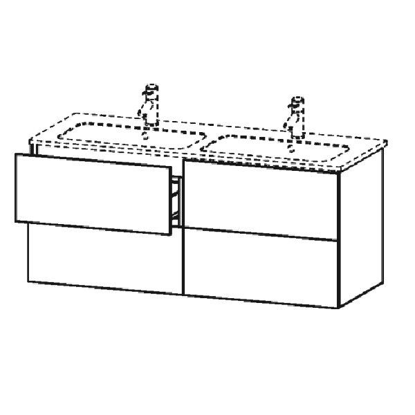 Тумба под раковину Duravit L-Cube 1290x481x550 мм подвесная белый глянцевый LC625902222