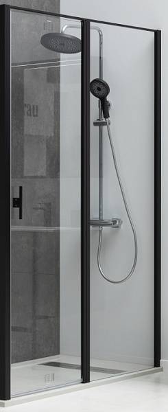 Душевая дверь Allen Brau Priority 140x200 см черный стекло прозрачное 8 мм 3.31036.BBA