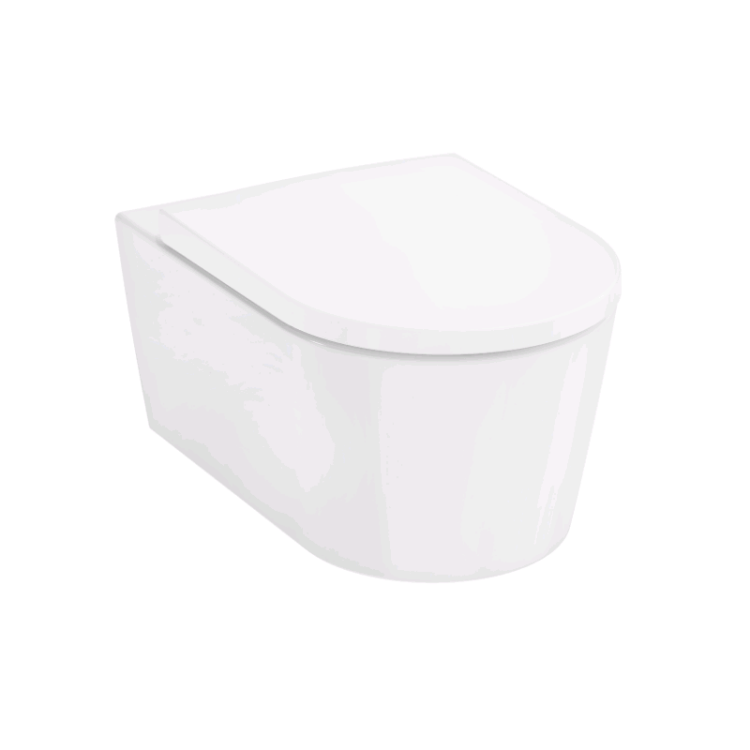 Унитаз подвесной безободковый Hansgrohe EluPura Original S с сиденьем 360x540 мм белый HGSET012