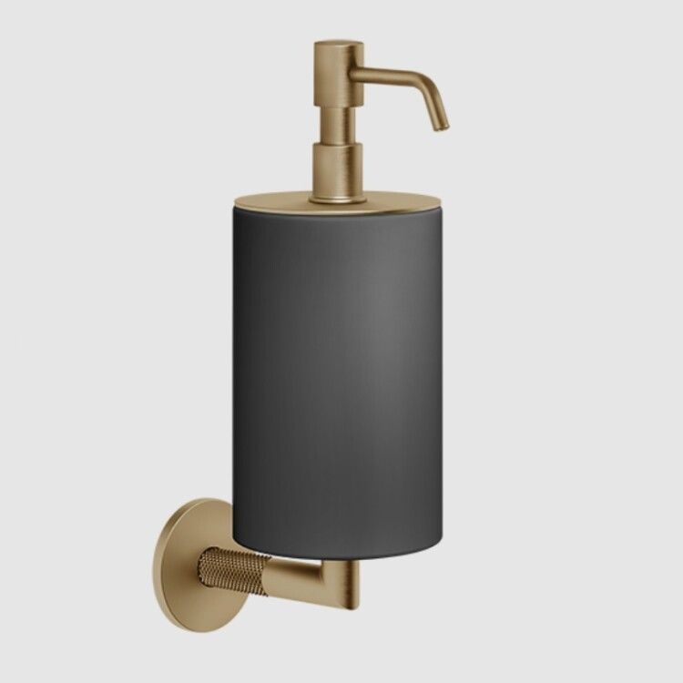 Дозатор для жидкого мыла Gessi Anello настенный Copper PVD/черный 63714030