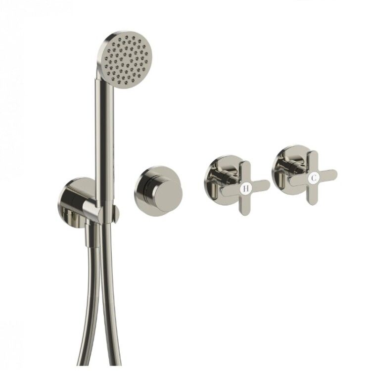 Смеситель для ванны и душа Fantini Icona Classic встраиваемый Nickel PVD 5395R017B