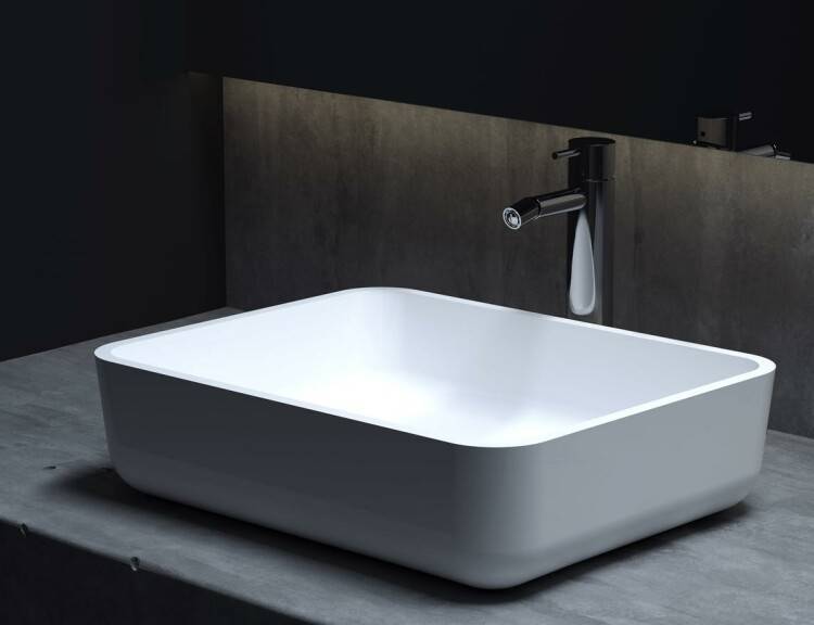 Раковина накладная Salini Gloria 480х380х120 мм белый матовый 1102209M