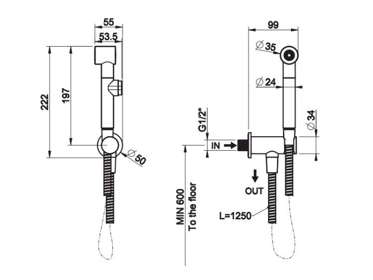 Гигиенический душ Gessi цвет Finox 14331149