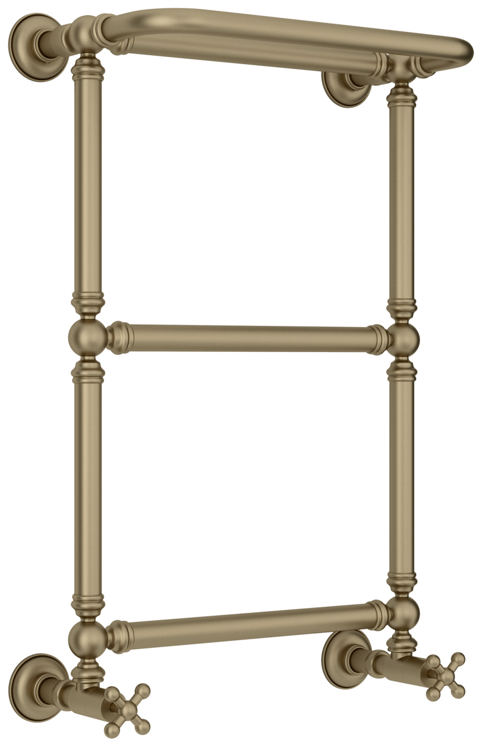 Полотенцесушитель водяной с полкой Сунержа Ренессанс 472x733 мм золотой шёлк матовый 32-0281-6640