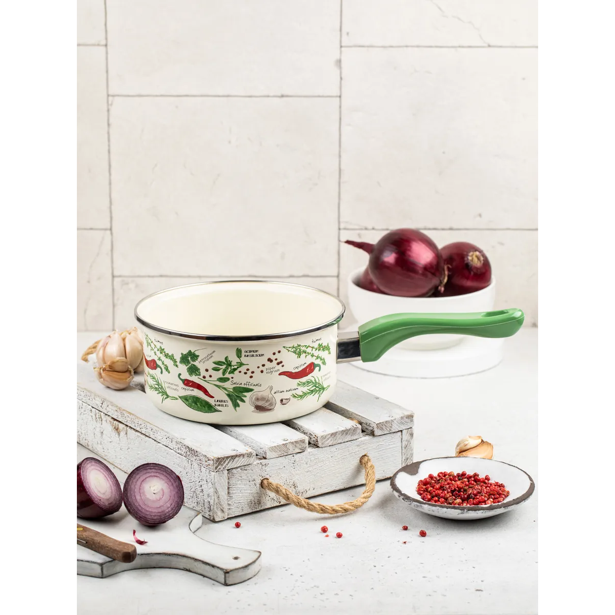 Ковш эмалированный Metrot Специи 1,5 л 184341