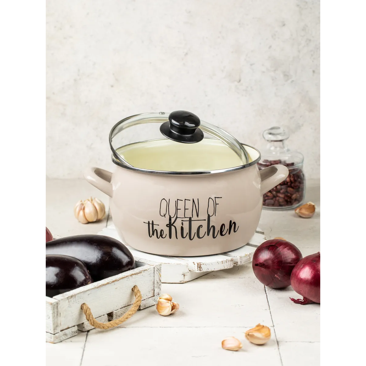 Кастрюля эмалированная Metrot Queen of Kitchen 3.1 л 179442