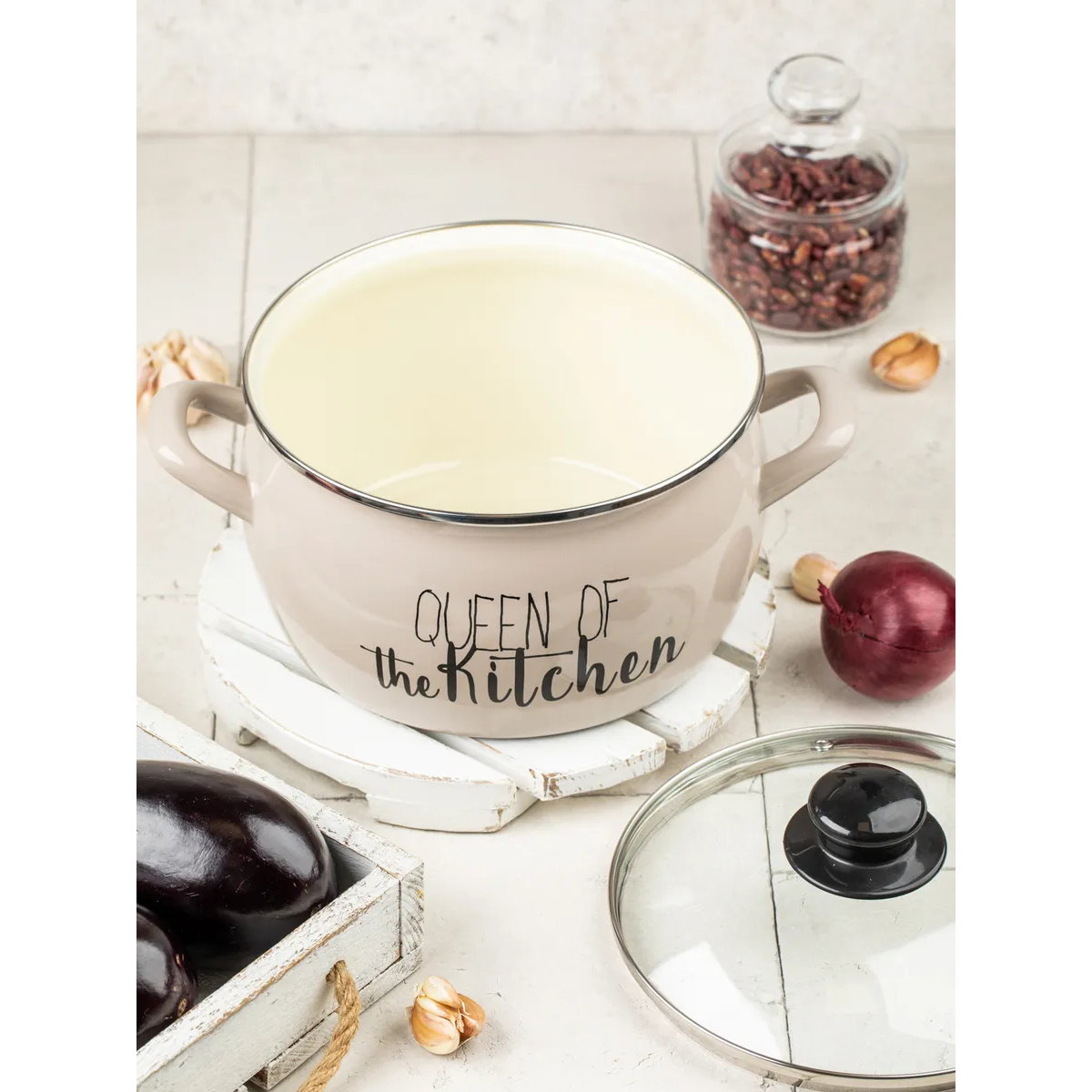 Кастрюля эмалированная Metrot Queen of Kitchen 3.1 л 179442