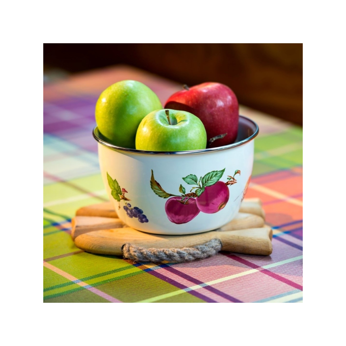 Миска эмалированная Metrot Фрукты низкая 1.7 л 7365