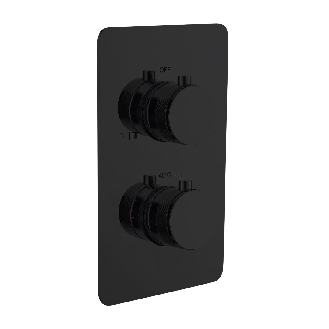 Смеситель термостатический встраиваемый Boheme Cell на 2 потребителя с внутренней частью черный 134-2-B