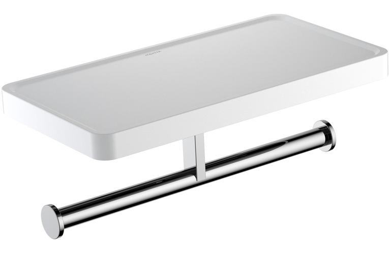 Бумагодержатель двойной с полкой Aquanet Europa хром AQ4919CR