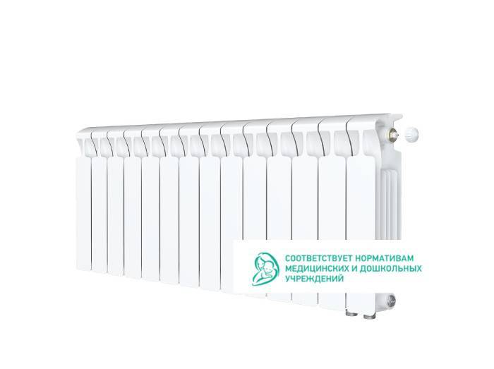 Радиатор биметаллический RIFAR Monolit Ventil 350 14 секций нижнее правое подключение белый R-MN-350-14-VR RAL 9016