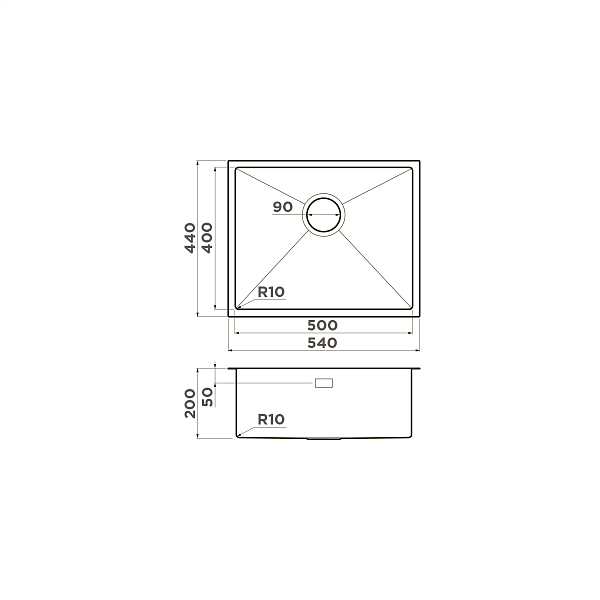 Кухонная мойка OMOIKIRI Taki 54-U/IF-LG 54x44 см светлое золото 4973093