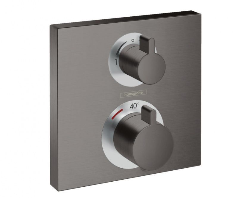 Термостат для душа Hansgrohe Ecostat Square на 2 потребителя встраиваемый шлифованный черный хром 15714340