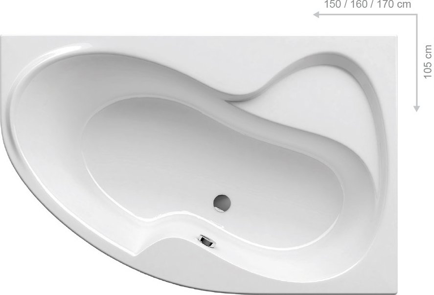 Ванна акриловая RAVAK Rosa II 150х105 см правая белая CJ21000000