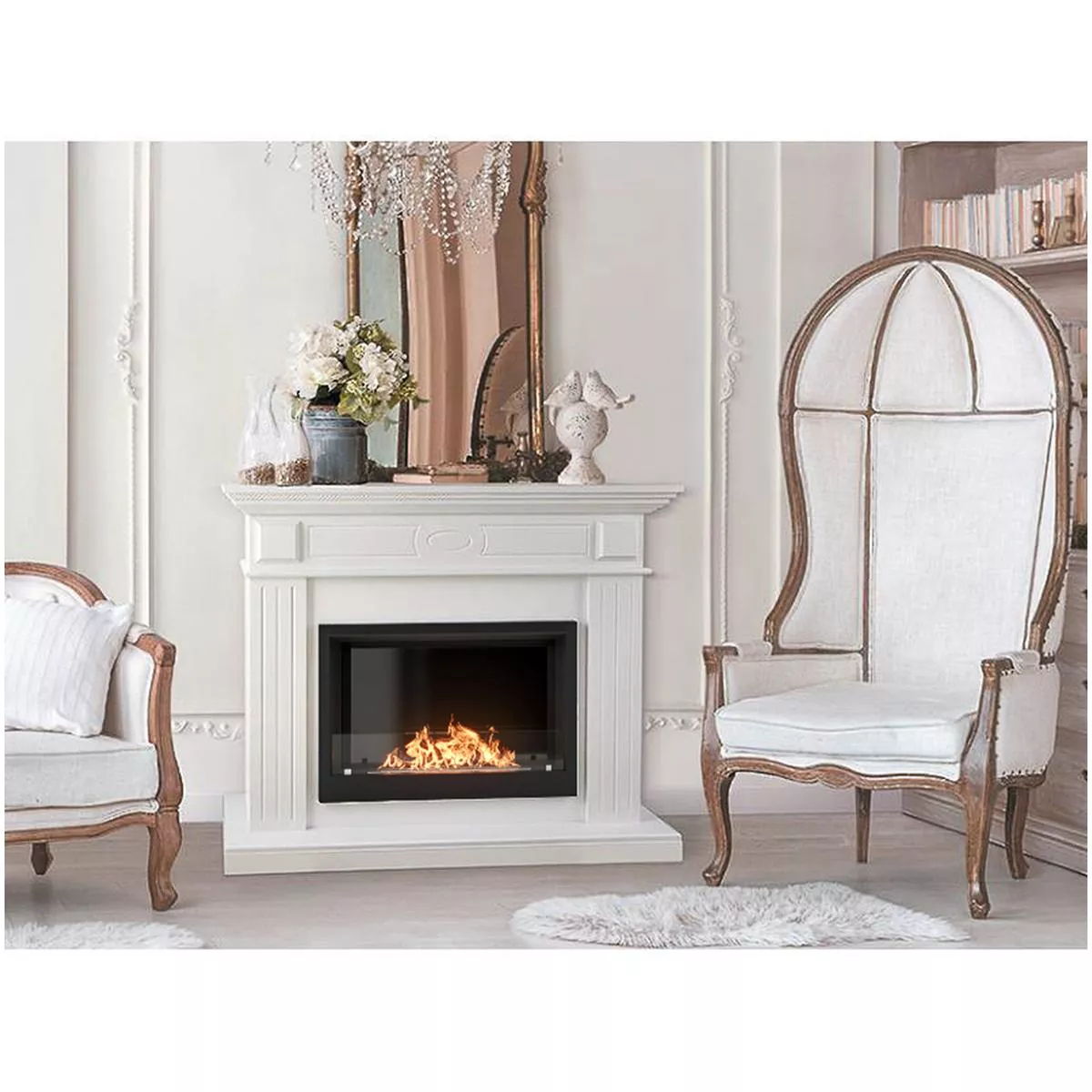 Каминокомплект Firelight Биокамин BFP/P-2520 и портал Bianco 25 белёный дуб 18011