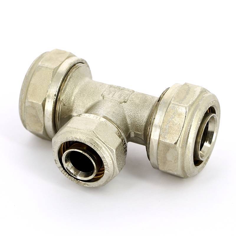 Тройник обжимной никелированный Tiemme 32х26х32 1600082