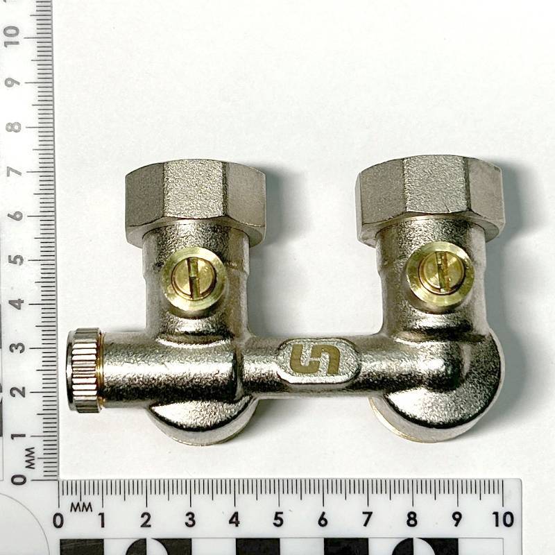 Узел радиаторный угловой Pettinaroli 191N 3/4 EK x 3/4 EK с байпасом 191N3301