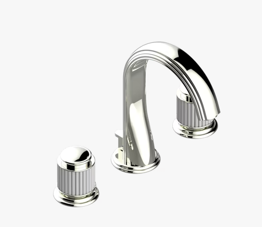 Смеситель для раковины THG Jaipur Satin Crystal на 3 отверстия цвет никель A9BB01151