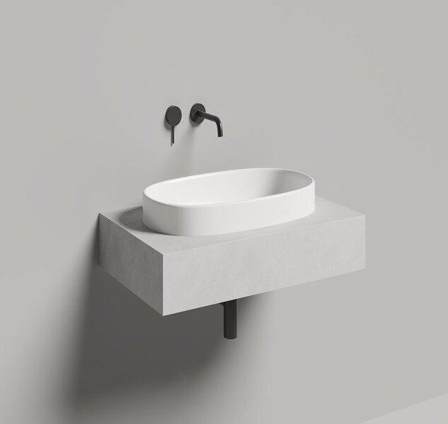 Раковина накладная Salini Greca 645х385х168 мм белый матовый 1803201M