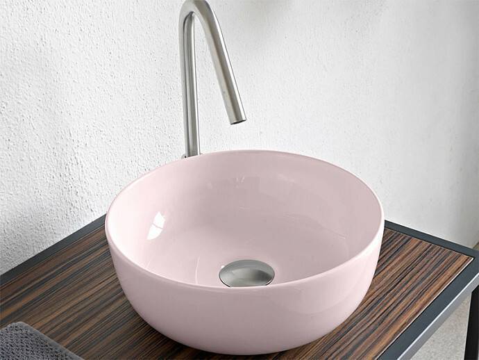 Раковина накладная Scarabeo Glam 330x330x125 мм без отверстия Antique Pink 1808/54