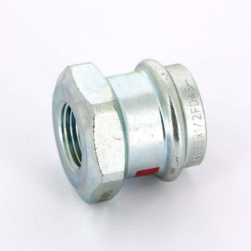 Муфта переходная пресс-В Viega Prestabo 28х1/2 оцинкованная сталь 704759