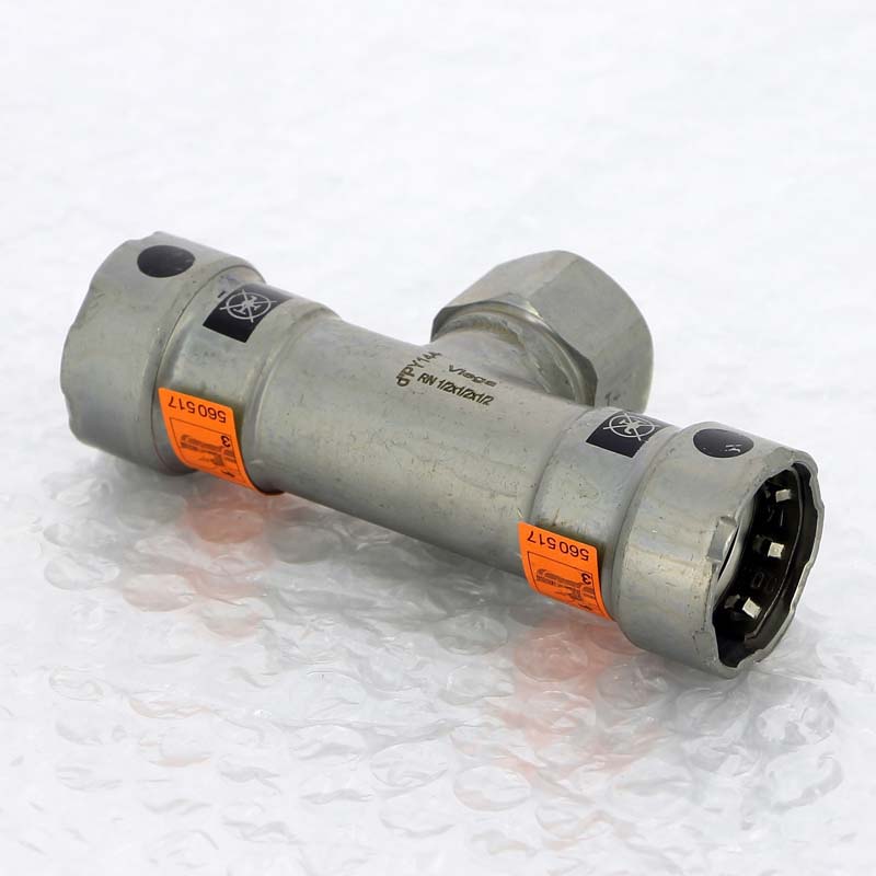 Тройник пресс-ВР оцинкованная сталь Viega Megapress 1/2x1/2x1/2 695163