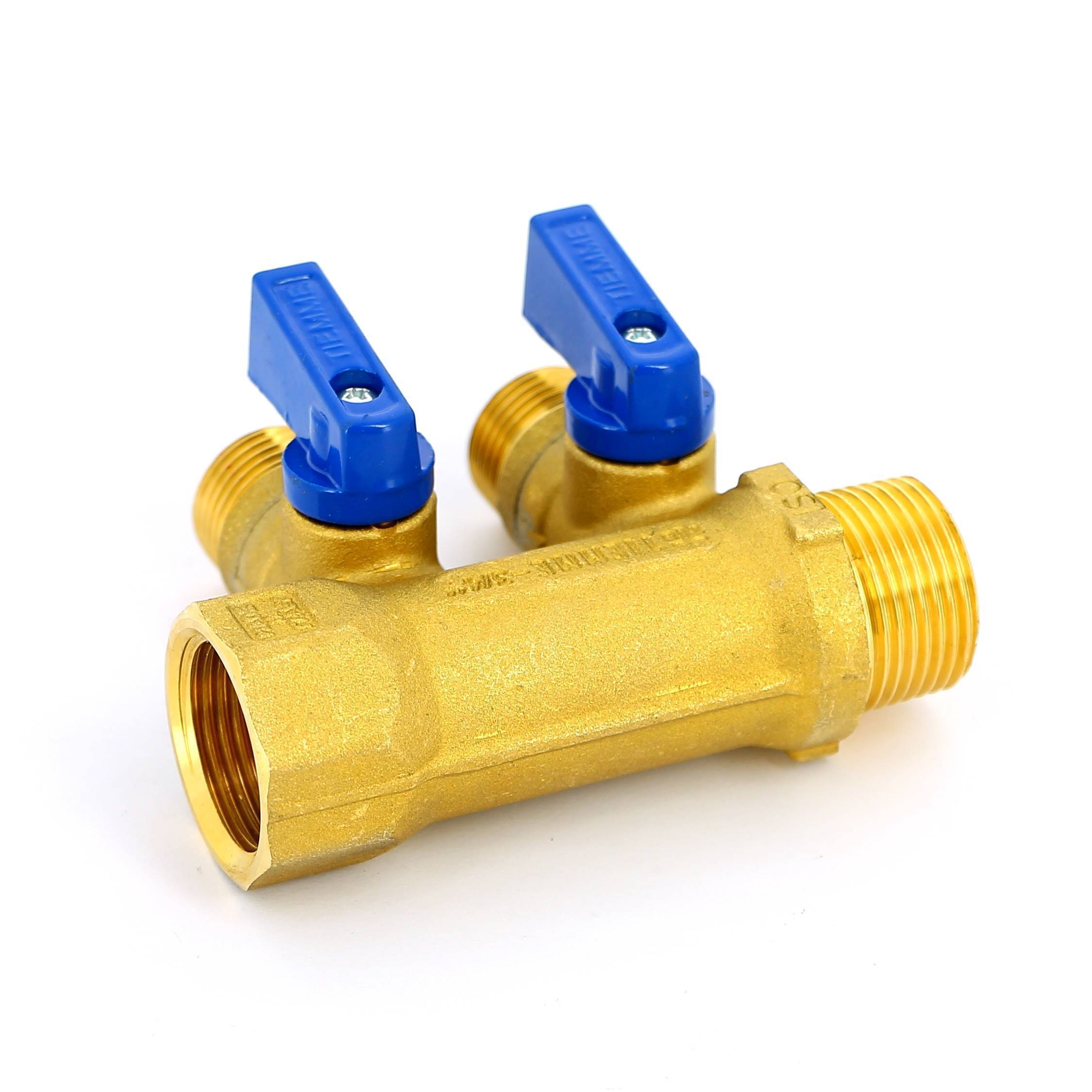 Коллектор с шаровыми кранами Tiemme 3/4х1/2 2 выхода 36 мм 1820002