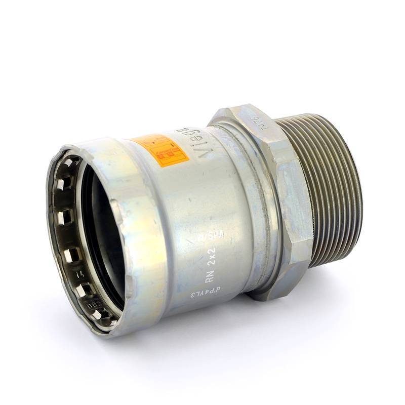 Муфта пресс с наружной резьбой Viega Megapress 2 оцинкованная сталь 695323