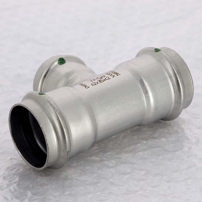 Тройник пресс Viega Sanpress Inox 42x35x42 мм нержавеющая сталь 435837