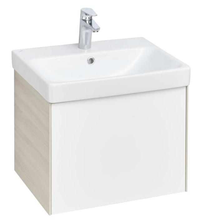 Комплект мебели для ванной Aquaton Асти 55 Белый/Ясень шимо с раковиной Адриана 55 1A2631K0AXD70